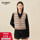 深呼吸DEEP BREATH女裝V領(lǐng)條紋羊毛蔥紗針織馬甲背心A400758 卡其 XL (5)