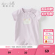 戴維貝拉（DAVE＆BELLA）夏天薄款嬰兒衣服新生兒夏季短袖連體衣嬰幼兒包屁衣寶寶空調服裝 紫色DB2235928-A 80cm （建議身高73-80cm）