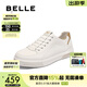 百麗（Belle）時(shí)尚百搭小白鞋男春夏新款商場(chǎng)同款牛皮革休閑板鞋D2M10CM5 白色 42 (260mm)