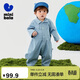 迷你巴拉外出連體衣男女童哈衣爬服仿牛仔長(cháng)袖萌趣春新品
