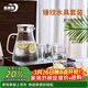 青蘋(píng)果水壺水杯套裝 涼水壺冷水壺錘紋耐熱玻璃嘟嘟壺*1錘紋玻璃杯*6