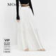 MO&Co.【涼感】松緊高腰長(cháng)款塔裙半身裙白色黑色設計感裙子摩安珂 本白色-第2批 M 165