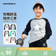 Converse匡威兒童t恤長(cháng)袖男童內搭打底衫女童上衣男童衣服純棉童裝長(cháng)袖T恤 巖嶺灰 140 /68 【建議身高128-140cm】