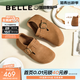 百麗（Belle）周雨彤同款全麥吐司厚底內增高女商場(chǎng)休閑全包勃肯鞋E6V1DDM5預售 棕色-單里（2代 | 4cm跟高） 36