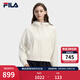 FILA 斐樂(lè )官方女士針織上衣2026春新款簡(jiǎn)約休閑拼接寬松連帽外套 霧蓮白-IV S 160/80A/S