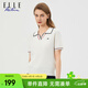 ELLE ACTIVE優(yōu)雅氣質(zhì)毛織翻領(lǐng)T恤女士夏季休閑通勤百搭簡(jiǎn)約撞色短袖上衣 白色 XL