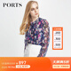 PORTS寶姿女裝女襯衫設計感小眾印花雪紡衫上衣YLV8B003FPP039 藍色印花 XS (2)