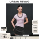 UR夏季新款女裝休閑簡(jiǎn)約百搭撞色邊短袖T恤UWB450046 粉紫 S