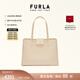 芙拉（FURLA）【禮物】1927牛皮大號女士通勤手提包托特包購物袋大容量 裸色