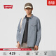 Levi's【商場(chǎng)同款】李維斯男士美式休閑通勤牛仔條紋襯衫A1919 藍白拼色 M