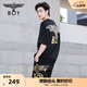 BOY LONDON英式潮流百搭情侶款短袖黑色燙金時(shí)尚休閑T恤N01910 黑色 現貨 XL 此款偏大，建議拍小一碼