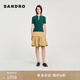 SANDRO季末7折2025秋冬女裝法式時(shí)尚深綠色鏤空金屬鏈短袖針織衫 8011/深綠色 L (3)