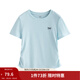 茵曼（INMAN）簡(jiǎn)約抽褶收腰短袖T恤女2026夏季甜美減齡少女休閑繡花上衣 天空藍 XL