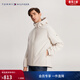 Tommy Hilfiger【輕便通勤】秋冬男裝經(jīng)典戶(hù)外休閑合身版運動(dòng)連帽夾克外套 米白色AEF L （推薦：150-165斤）