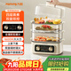 九陽(yáng)（Joyoung）電蒸鍋快速蒸汽22L三層大容量家用多功能電蒸箱蒸汽鍋多用途蒸煮一體全透明視窗不銹鋼蒸片GZ536