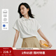 茵曼（INMAN）【亞麻】法式簡(jiǎn)約襯衫2026夏季女裝新款通勤百搭寬松顯瘦短袖上衣 珍珠白 M