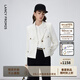 朗姿【精英衣櫥】工裝風(fēng)口袋復古小香風(fēng)夾克短外套長(cháng)袖上衣春季新款 米白色2 M