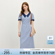 范思藍恩格紋miu系學(xué)院風(fēng)連衣裙2025夏季新款少女氣質(zhì)通勤2699 海鹽梔子藍 S