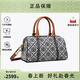 Tory Burch【奢禮傳情】T Monogram 波士頓酒桶包老花斜挎手提單肩包TB女包 海軍藍170417-405