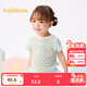 巴拉巴拉【商場(chǎng)同款】寶寶短袖t恤嬰兒女童上衣夏裝甜美 白綠色調00314 100