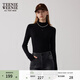 Teenie Weenie小熊多巴胺簡(jiǎn)約學(xué)院風(fēng)修身中領(lǐng)長(cháng)袖T恤貼身打底衫女 黑色 M (165)