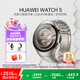 華為（HUAWEI）WATCH 5智能手表高端款男士女士航天級鈦合金表殼素皮復合表帶X-TAP智感窗鴻蒙AI腕上小藝eSIM通信 46mm鈦空銀丨鈦金屬表帶丨鈦合金表殼