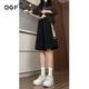 QGF中長(cháng)款過(guò)膝短褲女新款夏季半截中褲休閑寬松運動(dòng)五分褲子中性女裝 黑色 XL
