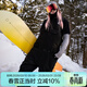 SKIFREE滑雪服背帶褲防風(fēng)防水單雙板女套裝男上衣保暖拼色褲子冬季 黑色背帶褲 M