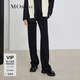 MO&Co.抽繩松緊彈力高腰寬松直筒休閑褲女黑色闊腿褲休閑運動(dòng)褲女 黑色-第2批 S 160