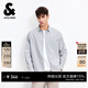 杰克·瓊斯（JACK&JONES）男裝26年春秋季新款長(cháng)袖襯衫男休閑簡(jiǎn)約豎條紋襯衣潮流穿搭薄外套 C41淺灰藍 常規 M