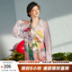 兩三事設計感小眾薄款襯衫女夏季梵高油畫(huà)風(fēng)雪紡防曬衫花野芳菲 淺紫色 M