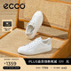 愛(ài)步（ECCO）板鞋男 經(jīng)典百搭牛皮輕奢休閑鞋 街頭521304 白色/砂礫灰40 HL