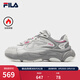 斐樂(lè )（FILA）火星4 S網(wǎng)面復古跑鞋女鞋老爹鞋透氣運動(dòng)鞋 霧霾灰/標準白-VC 36.5