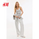 H&M女裝褲子春季梧桐褲瑜伽褲健身寬松闊腿運動(dòng)長(cháng)褲慢跑褲1199249 混淺灰色015 M 165/80