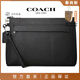 蔻馳（COACH）輕奢男包手拿包男士拉鏈手拎包公文包文件袋送男友 F28614 黑色 BLK