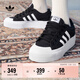 adidas NIZZA PLATFORM厚底增高運動(dòng)帆布鞋女阿迪達斯三葉草 一號黑/白   37