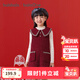 巴拉巴拉balaOne童裝女童連衣裙冬新款兒童小香風(fēng)背心裙時(shí)尚 紅色調00366 120