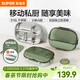 蘇泊爾（SUPOR）飯盒316不銹鋼自帶布包餐具學(xué)生上班族餐盤(pán)多分格不串味保溫飯盒 灰綠（含布包+餐具）2000ml