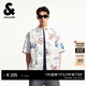 杰克·瓊斯（JACK&JONES）男裝襯衫春夏季新款字母印花純棉泡泡紗寬松翻領(lǐng)短袖225304006 A06本白色 常規 XL