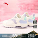 安踏運動(dòng)鞋休閑女鞋2022夏季女士皮網(wǎng)面防水跑步減震氣墊鞋