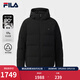 FILA 斐樂(lè )官方男士羽絨服冬季新款時(shí)尚休閑基礎連帽保暖外套 正黑色-BK L 175/96A/L