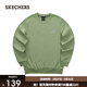 斯凱奇（Skechers）衛衣男女同款針織套頭圓領(lǐng)上衣戶(hù)外休閑服運動(dòng)衣服L323U123 鉻綠色/01MX S