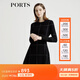 PORTS寶姿女裝秋冬新品長(cháng)袖中長(cháng)連衣裙 黑/白 L