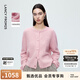朗姿【精英衣櫥】純羊毛針織開(kāi)衫休閑毛針織衫秋冬打底衫女冬季新款 淡粉色 L