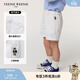 Teenie Weenie Kids小熊童裝男寶寶學(xué)院簡(jiǎn)約百搭直筒短褲 米白色 100 cm