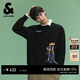 杰克·瓊斯（JACK&JONES）【BSQ聯(lián)名】男裝春季新款趣味圖案刺繡休閑寬松舒適套頭圓領(lǐng)衛衣 E40黑色 M （175）