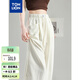 唐獅（TonLion）2026夏山本奶芙褲女直筒休閑垂感寬松長(cháng)褲 米白 L
