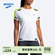 布魯克斯（BROOKS）男女透氣輕薄短袖跑步運動(dòng)上衣T恤反光 女款 白/熒光黃 M