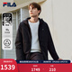 FILA 斐樂(lè )官方男士羽絨服冬季新款時(shí)尚休閑基礎保暖連帽外套 正黑色-BK 2XL 185/104A/XXL