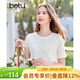 百圖（betu）女裝春夏新款T恤法式圓領(lǐng)提花肌理短袖上衣女2502T28